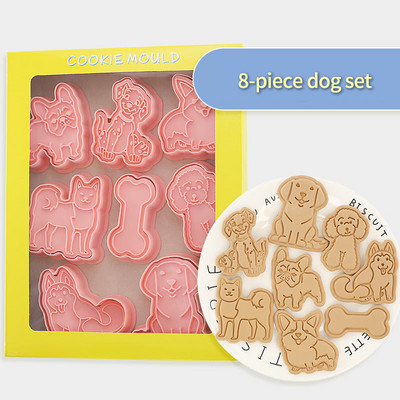Set od 8 komada kalupa za pečenje, kalup za kolače sa crtanim životinjama, kalup za kolače, pas, medvjed, mačka, 3d stereo preša, pčela, kukac, biskvit, ukrasni kuhinjski alat