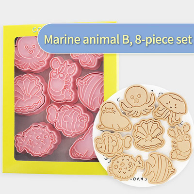 Set od 8 komada kalupa za pečenje, kalup za kolače sa crtanim životinjama, kalup za kolače, pas, medvjed, mačka, 3d stereo preša, pčela, kukac, biskvit, ukrasni kuhinjski alat