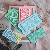 Cijeli blok Silikonski kalup 3D valoviti uzorak Kalup za čokoladu Kalup za čokoladice Modus za kolače Dekoracija Kuhinjski pribor za pečenje