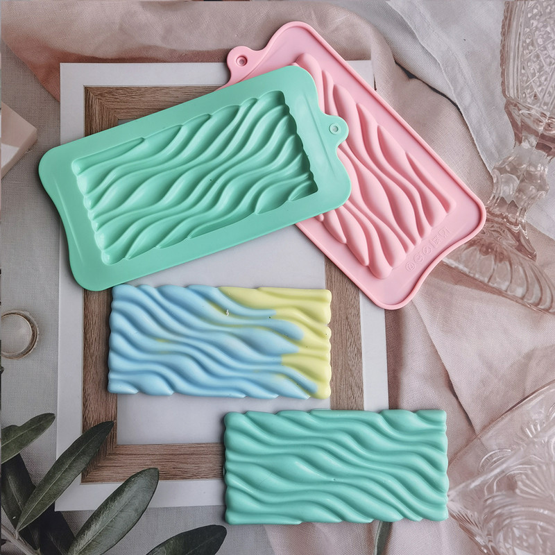Bloc întreg matriță din silicon 3D undă model de curgere matriță pentru ciocolată matriță pentru bomboane pentru modul de decorare pentru tort Accesorii pentru copt
