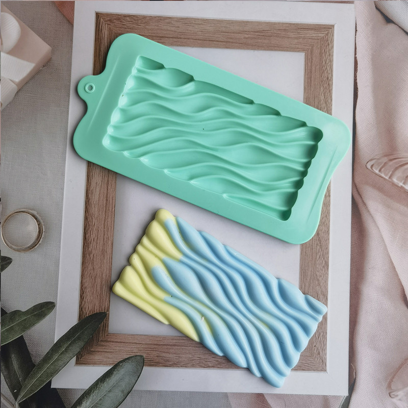 Bloc întreg matriță din silicon 3D undă model de curgere matriță pentru ciocolată matriță pentru bomboane pentru modul de decorare pentru tort Accesorii pentru copt