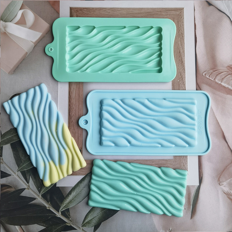 Bloc întreg matriță din silicon 3D undă model de curgere matriță pentru ciocolată matriță pentru bomboane pentru modul de decorare pentru tort Accesorii pentru copt