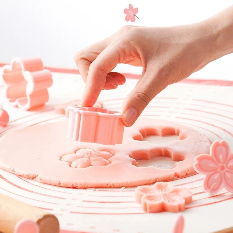 5 τμχ/σετ Sakura Flower Cookie Mould Stamp Biscuit Cutter Cherry Blossom DIY Fondant διακόσμηση κέικ με λουλούδια Εργαλεία ψησίματος κουζίνας