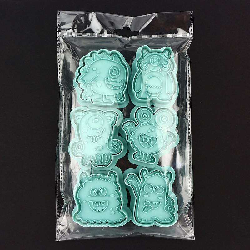 6 tk Monster küpsiselõikuri komplekt kolb küpsise tempel koogi kaunistamiseks käsitsi valmistatud fondant koogi küpsetustarvikud Halloweeniks