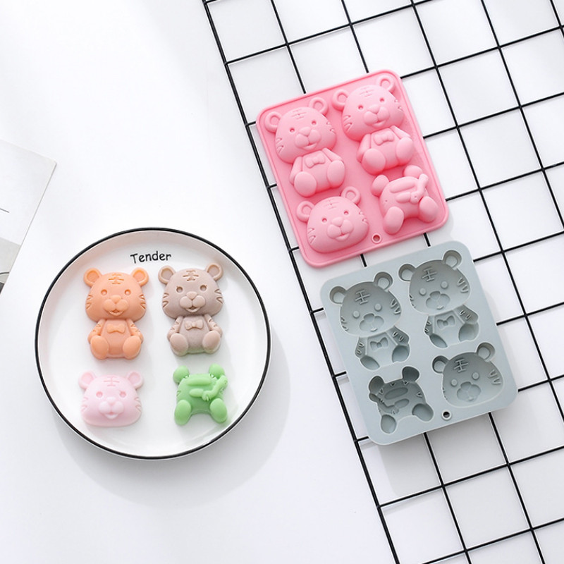 Συμπλήρωμα διατροφής οικιακής χρήσης Cartoon Cute Animal Theme Καλούπι σιλικόνης Σπιτική DIY φόρμα για κέικ σοκολάτας Μους ψησίματος με κόλλα