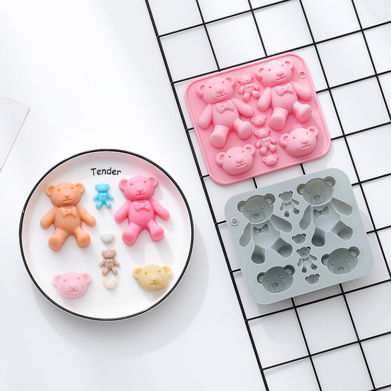 Συμπλήρωμα διατροφής οικιακής χρήσης Cartoon Cute Animal Theme Καλούπι σιλικόνης Σπιτική DIY φόρμα για κέικ σοκολάτας Μους ψησίματος με κόλλα