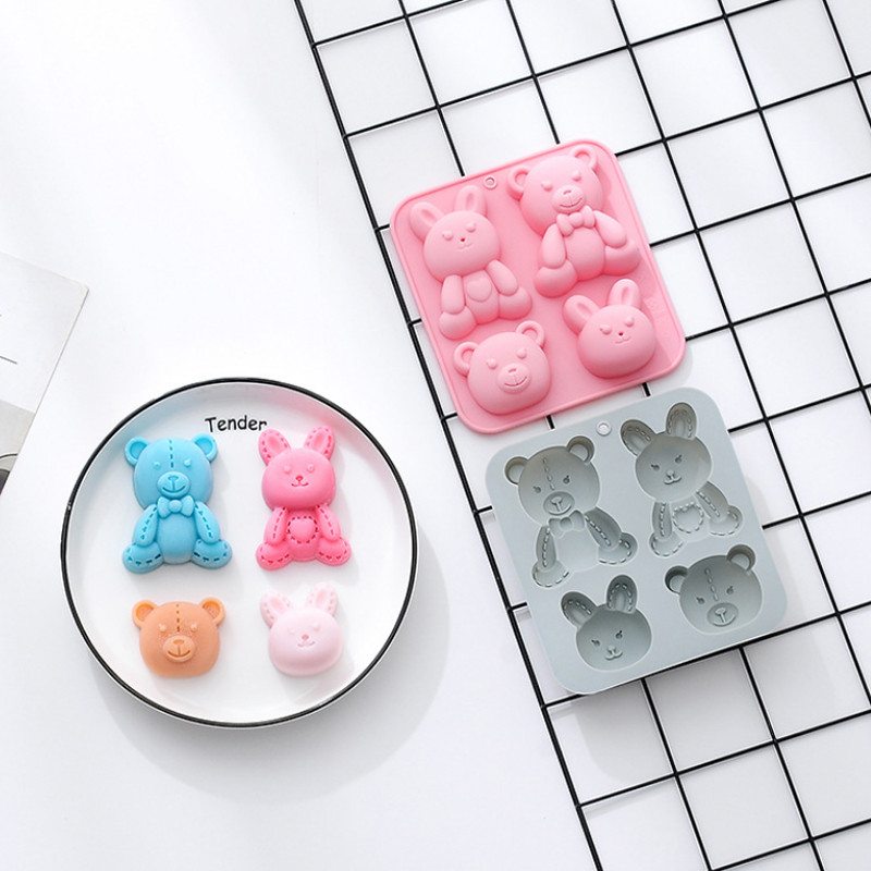 Συμπλήρωμα διατροφής οικιακής χρήσης Cartoon Cute Animal Theme Καλούπι σιλικόνης Σπιτική DIY φόρμα για κέικ σοκολάτας Μους ψησίματος με κόλλα