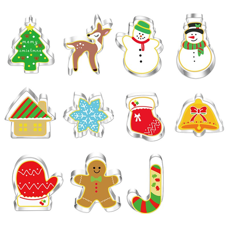 5 τμχ χριστουγεννιάτικες φόρμες για μπισκότα μελόψωμο Man Snowflake από ανοξείδωτο ατσάλι Κόφτες σάντουιτς για παιδιά Προμήθειες ψησίματος Diy