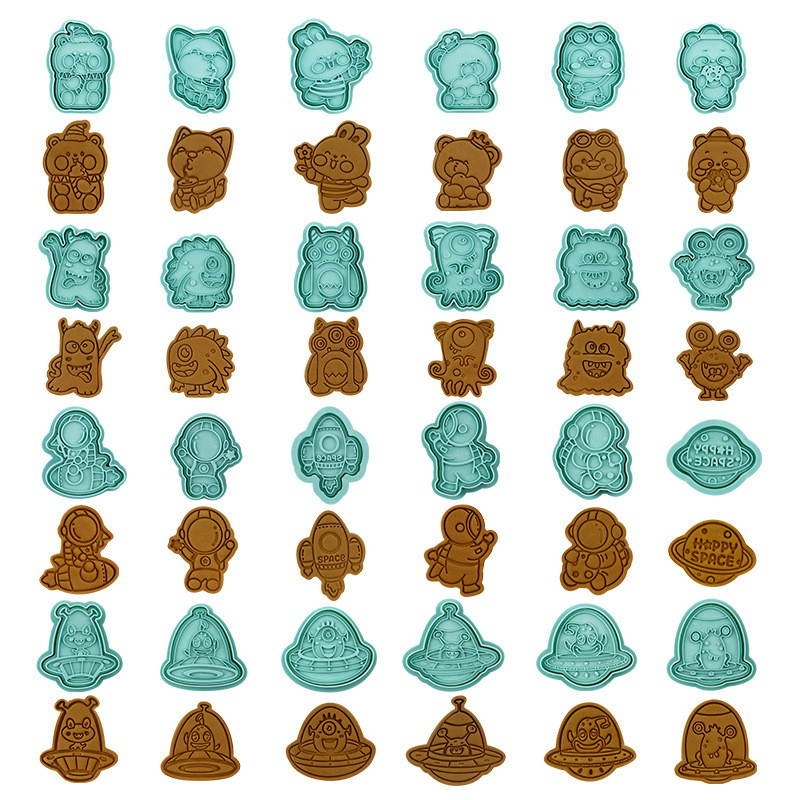 6 tk/komplekt jõuluküpsise reljeefvorm multifilm Jõuluvana lumehelbemustriga küpsiselõikur uusaastapidu Fondant koogi kaunistamiseks