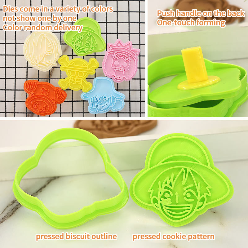 Mold Of Baking Cartoon Pirates Mold Cookie Luffy Joe Bajia One Piece Diy Baking Biscuit Tool 3d Cartoon Cookie Press Cutter