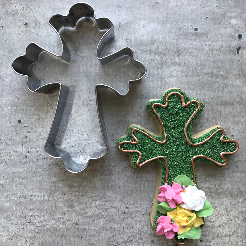 KENIAO Holy Cross Chalice küpsiselõikur – Religioon Christian Baptism Fancy Cross Biskviit Fondant Kondiitrilõikur – Roostevaba teras