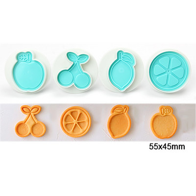 4 τμχ Κινούμενα σχέδια Animal Flower Cookie Cutter Set Plunger Mold bookie DIY Fondant Cake Animal Flower Stamp Mold ζαχαροπλαστικής Εργαλεία ψησίματος