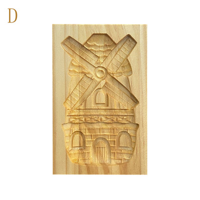 Formă pentru prăjituri 3D pentru ștanțare 3D Formă pentru prăjituri din lemn pentru prăjituri din turtă dulce pentru ștampila de biscuiți, instrument de coacere manuală