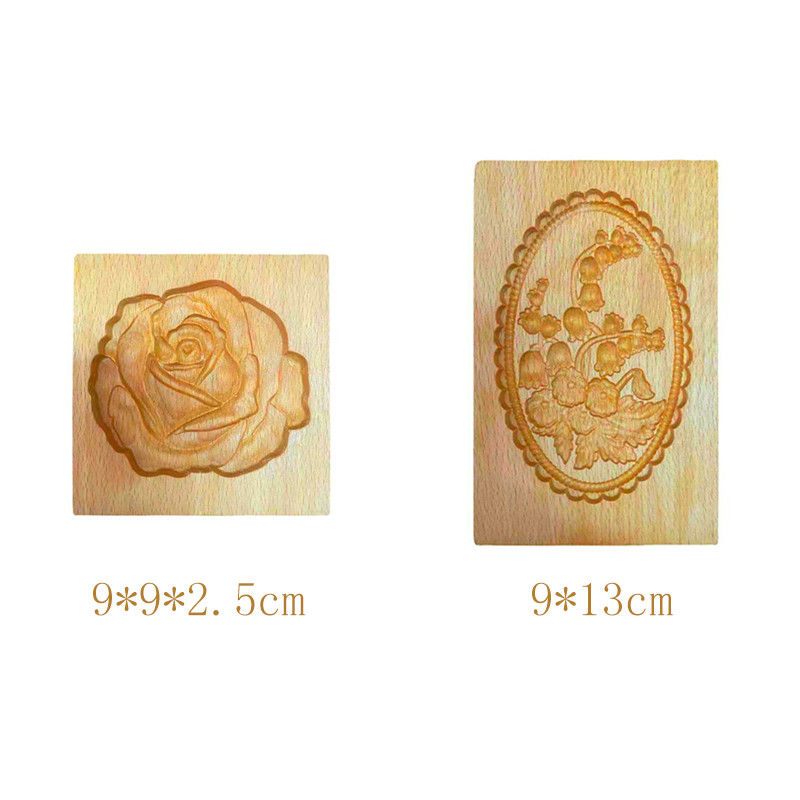 Formă pentru prăjituri 3D pentru ștanțare 3D Formă pentru prăjituri din lemn pentru prăjituri din turtă dulce pentru ștampila de biscuiți, instrument de coacere manuală