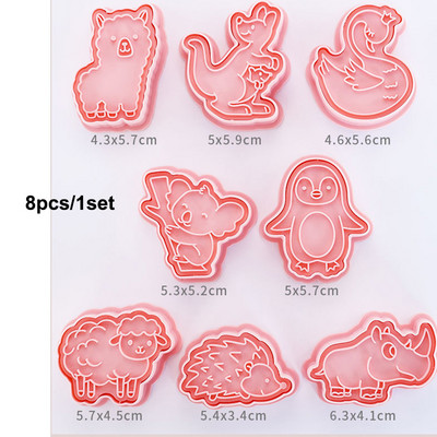 Jungle Safari állati süteményforma vágó 8 db/szett Rajzfilm desszert keksz sütéshez eszközök Babazuhany Születésnapi tematikus buli beszállítói