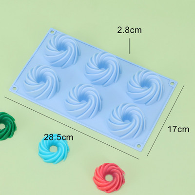 DIY Μεγάλη σπειροειδής φόρμα για κέικ σιλικόνης 10 ιντσών Ψωμί Εργαλείο ψησίματος καλουπιών φόρμας Φόρμα κέικ σχήματος κυκλώνα Ταψί DIY