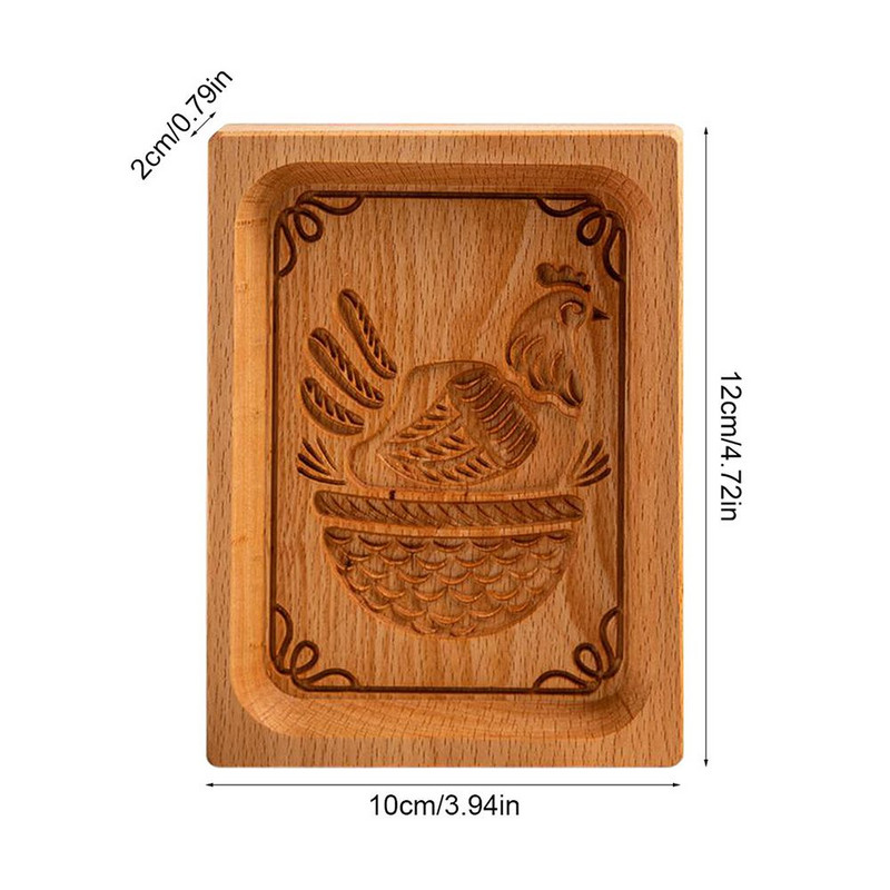 Formă din lemn pentru prăjiturele Cutter Sculptură de animale Formă din lemn pentru prăjituri de bucătărie Brioșe de Crăciun Prăjituri Plăcintă cu dovleac Produse de patiserie Formă pentru biscuiți