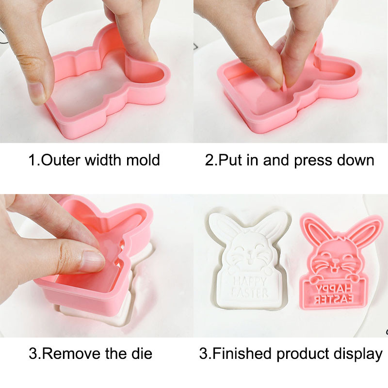 8 τμχ/Σετ Πασχαλινοί κόφτες για μπισκότα τρισδιάστατα φορμάκια για λαγουδάκι με αυγά κουνελιού Εργαλεία ψησίματος Εργαλεία ψησίματος για το Πάσχα DIY Διακόσμηση ψησίματος Εργαλεία μαγειρικής