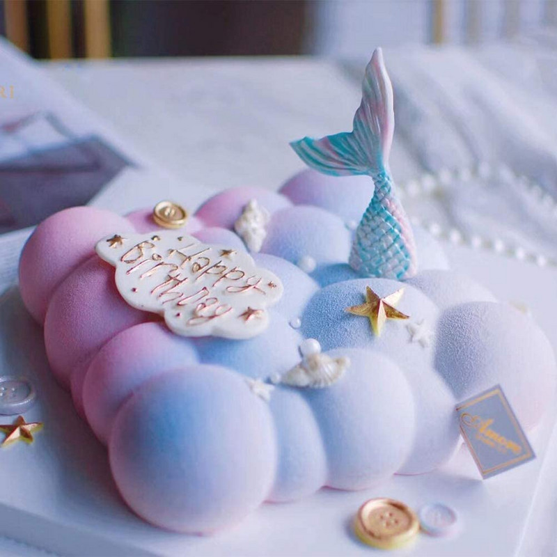 Φόρμα σιλικόνης για κέικ Αντικολλητικός επαναχρησιμοποιούμενος δίσκος εργαλείων ψησίματος DIY Χριστουγεννιάτικων σκευών ψησίματος Φόρμα μους σε σχήμα σύννεφου