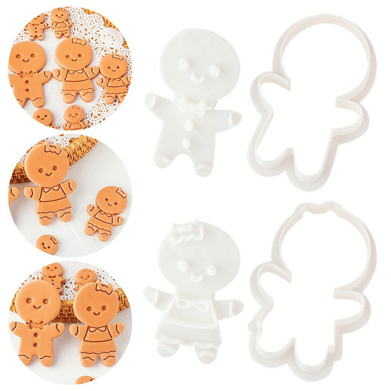 Taietor de biscuiti de ciocolata Coacerea Fondant Biscuiti Ștampila Gingerbread Man Mucegai pentru biscuiți Mold pentru biscuiți Crăciun fericit