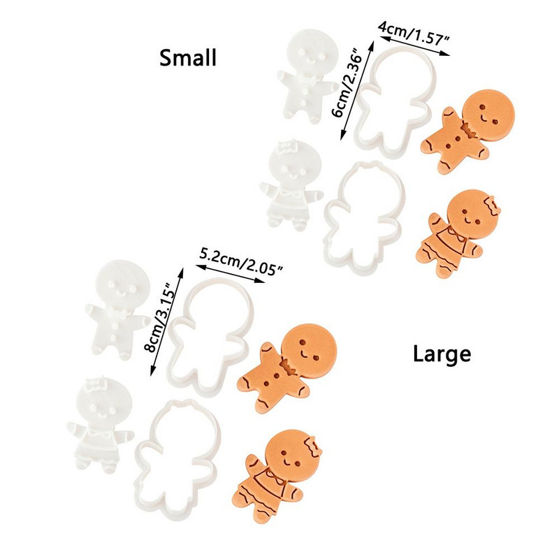 Taietor de biscuiti de ciocolata Coacerea Fondant Biscuiti Ștampila Gingerbread Man Mucegai pentru biscuiți Mold pentru biscuiți Crăciun fericit