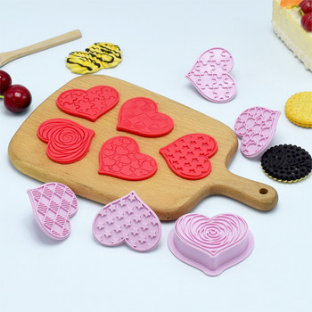 6 τμχ Μπισκότα του Αγίου Βαλεντίνου Κόφτης σε σχήμα καρδιάς Φοντάν για μπισκότα φόρμες για τούρτα Εργαλεία διακόσμησης για αγόρια Δώρα Αξεσουάρ κουζίνας