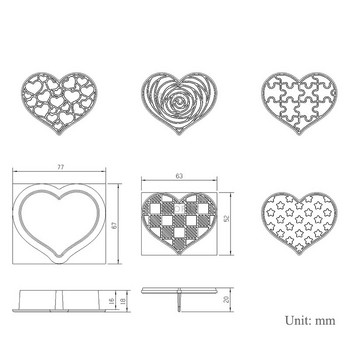 6 τμχ Μπισκότα του Αγίου Βαλεντίνου Κόφτης σε σχήμα καρδιάς Φοντάν για μπισκότα φόρμες για τούρτα Εργαλεία διακόσμησης για αγόρια Δώρα Αξεσουάρ κουζίνας