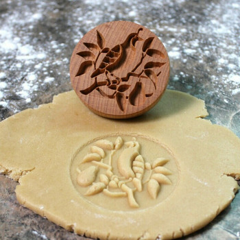 Ξύλινη σφραγίδα μπισκότων Φόρμες για μπισκότα Τύπος κουκουνάρι Καλούπια ψησίματος για πουλί Μελόψωμο 3D κέικ ανάγλυφο κόφτη Gadgets αρτοποιίας