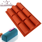 Silikonski kalup s 9 udubljenja 3D štapići, polucilindrični, dugi, trakasti kalupi za kolače s pjenom od čokoladnih tartufa, desertni kalupi DIY kalupi za pečenje