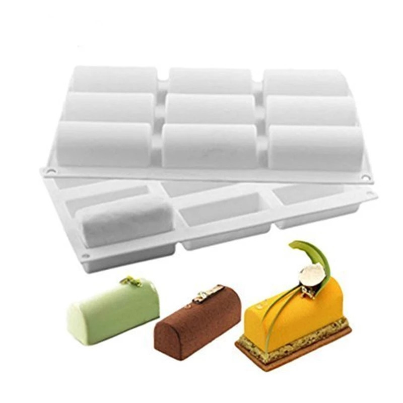 Silikonski kalup s 9 udubljenja 3D štapići, polucilindrični, dugi, trakasti kalupi za kolače s pjenom od čokoladnih tartufa, desertni kalupi DIY kalupi za pečenje