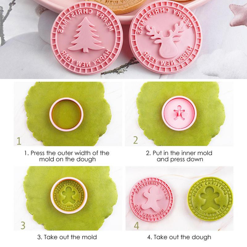 9 τμχ Τρισδιάστατα χριστουγεννιάτικα μπισκότα κουπ πατ Φόρμα μπισκότων Santa Snowman Tree Elk Φόρμα μπισκότων Σφραγίδα Χριστουγεννιάτικου Πρωτοχρονιάτικο Διακοσμητικό πάρτι Εργαλεία ψησίματος