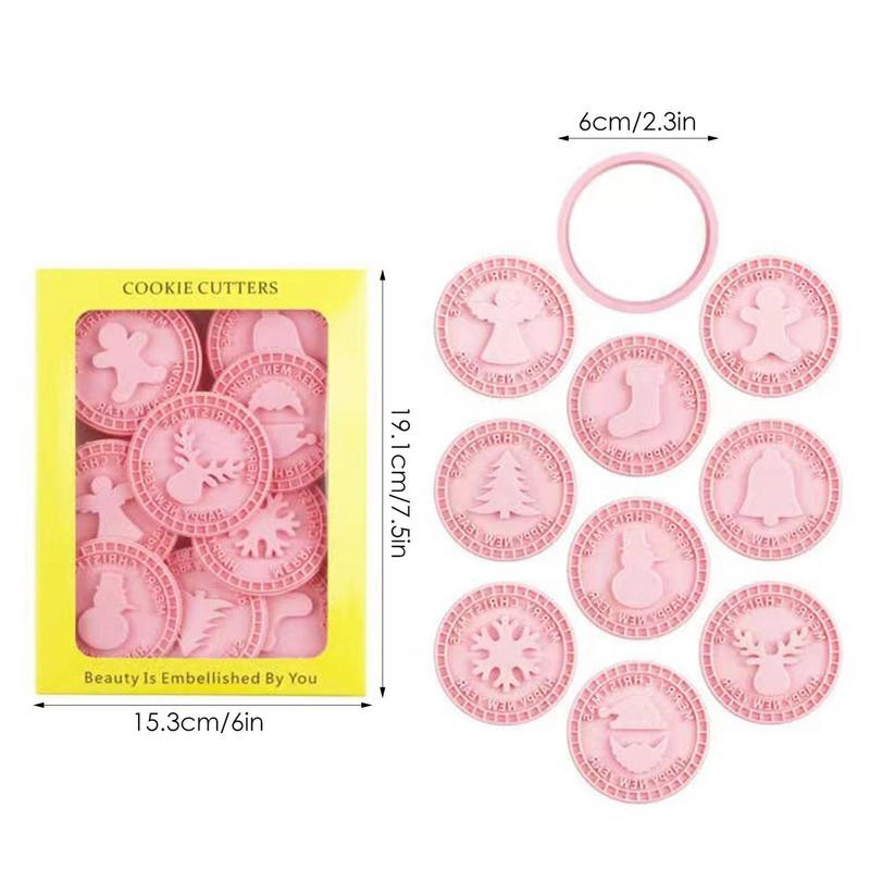 9 τμχ Τρισδιάστατα χριστουγεννιάτικα μπισκότα κουπ πατ Φόρμα μπισκότων Santa Snowman Tree Elk Φόρμα μπισκότων Σφραγίδα Χριστουγεννιάτικου Πρωτοχρονιάτικο Διακοσμητικό πάρτι Εργαλεία ψησίματος