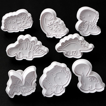 4 τεμάχια/σετ έμβολο κοπής μπισκότων δεινοσαύρων Μορφή ψησίματος καρτούν Σφραγίδα μπισκότων φόρμα μπισκότων Κόφτες για μπισκότα σχήματος ζώων Εργαλεία ψησίματος