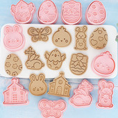 8/10 tk lihavõttepühade silikoonist küpsisevormid munapuru koomiksivaigust küpsisevormid isetehtud lihavõttepeo tarvikute jaoks Küpsisetööriistad