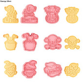 6 tükki Halloweeni küpsisevormi kolju lossi nahkhiire võlujooki pott Laste peokook Fondant pulgakommi hallitus Armas öökulli hallitus