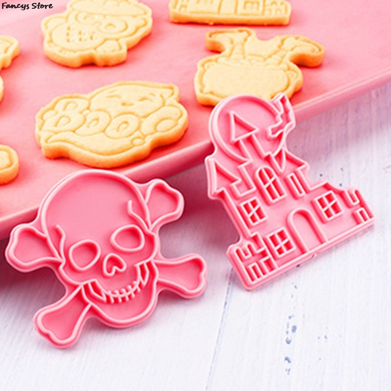 6 tükki Halloweeni küpsisevormi kolju lossi nahkhiire võlujooki pott Laste peokook Fondant pulgakommi hallitus Armas öökulli hallitus