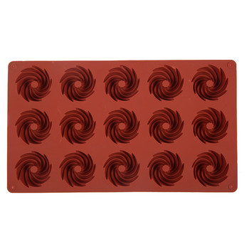 Μίνι σπειροειδής φόρμες σιλικόνης 15 cavitys για ψήσιμο μους επιδόρπιο Νέα καλούπια διακόσμησης 3D DIY Σοκολατένια φόρμα για κέικ