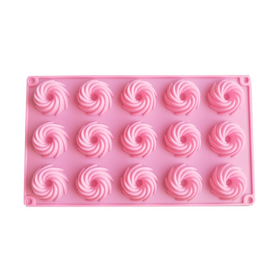Minispiraalikujulised 15 õõnsusega silikoonist koogivormid küpsetamiseks magustoiduvaht Uued kaunistusvormid 3D DIY kook, šokolaadist küpsetusnõud