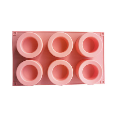 6 Ομοιόμορφο και κυρτό στρογγυλό στρογγυλό φλιτζάνι φόρμα κέικ φόρμα ψησίματος αρωματοθεραπεία κερί Παγωτό σάντουιτς φόρμα σιλικόνης για κέικ