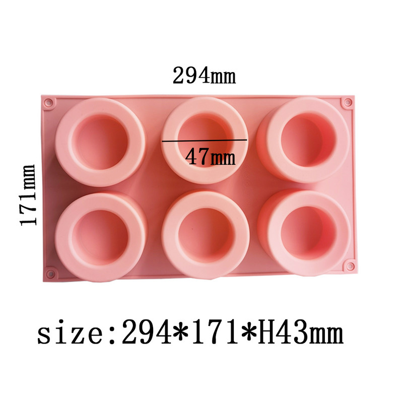 6 Ομοιόμορφο και κυρτό στρογγυλό στρογγυλό φλιτζάνι φόρμα κέικ φόρμα ψησίματος αρωματοθεραπεία κερί Παγωτό σάντουιτς φόρμα σιλικόνης για κέικ