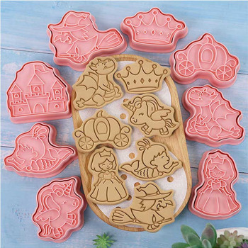 Комплект резачки за бисквитки Форми за печене Кухненски инструменти Аксесоари и резачки за бонбони Инструменти Бисквитки за бисквитки Печати за принцеса