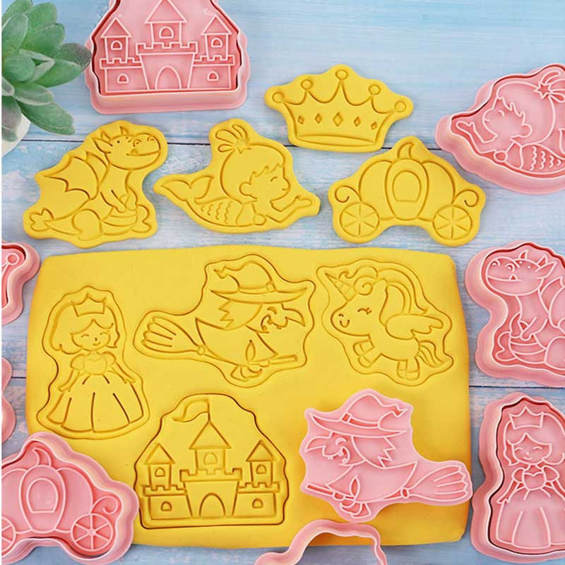 Küpsisekomplekt kondiitritooted Pagarivormid Küpsetamine Köögitööriistad Aksessuaarid ja kommilõikurid Tööriistad Küpsised Küpsised Templid Printsessile