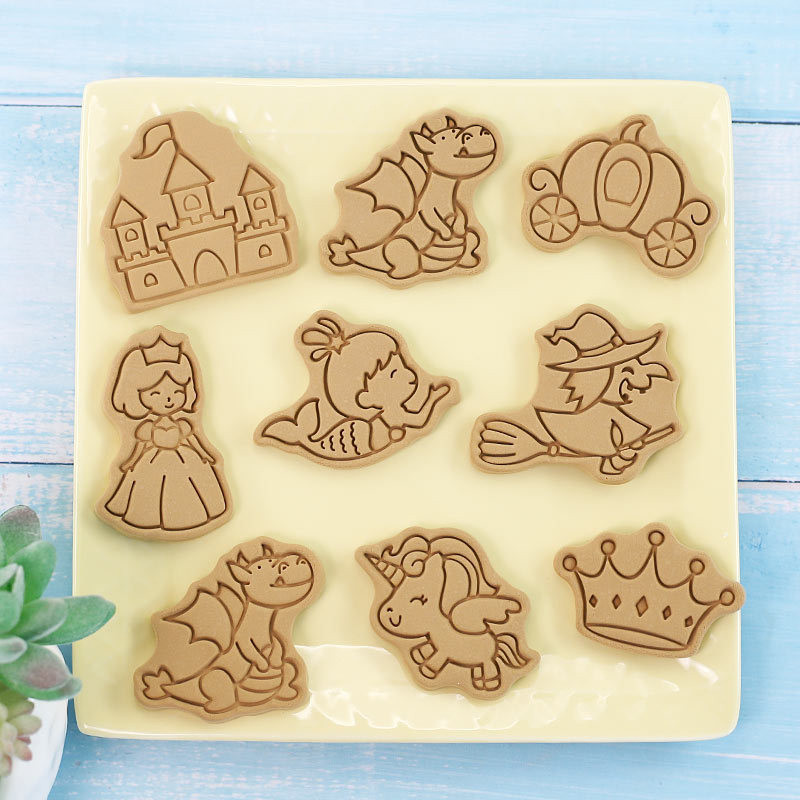 Küpsisekomplekt kondiitritooted Pagarivormid Küpsetamine Köögitööriistad Aksessuaarid ja kommilõikurid Tööriistad Küpsised Küpsised Templid Printsessile