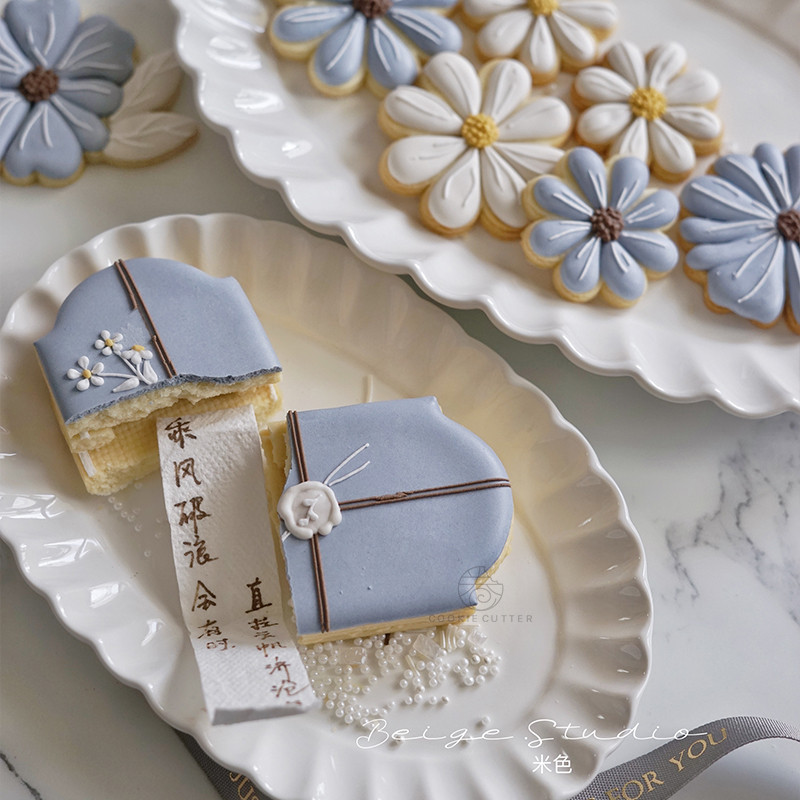 Φόρμα για μπισκότα εποχής αποφοίτησης Μικρή μαργαρίτα σε σχήμα λουλουδιών Κόφτης μπισκότων Φοντάν Εργαλεία διακόσμησης κέικ Sugarcraft Κουτί ευχών