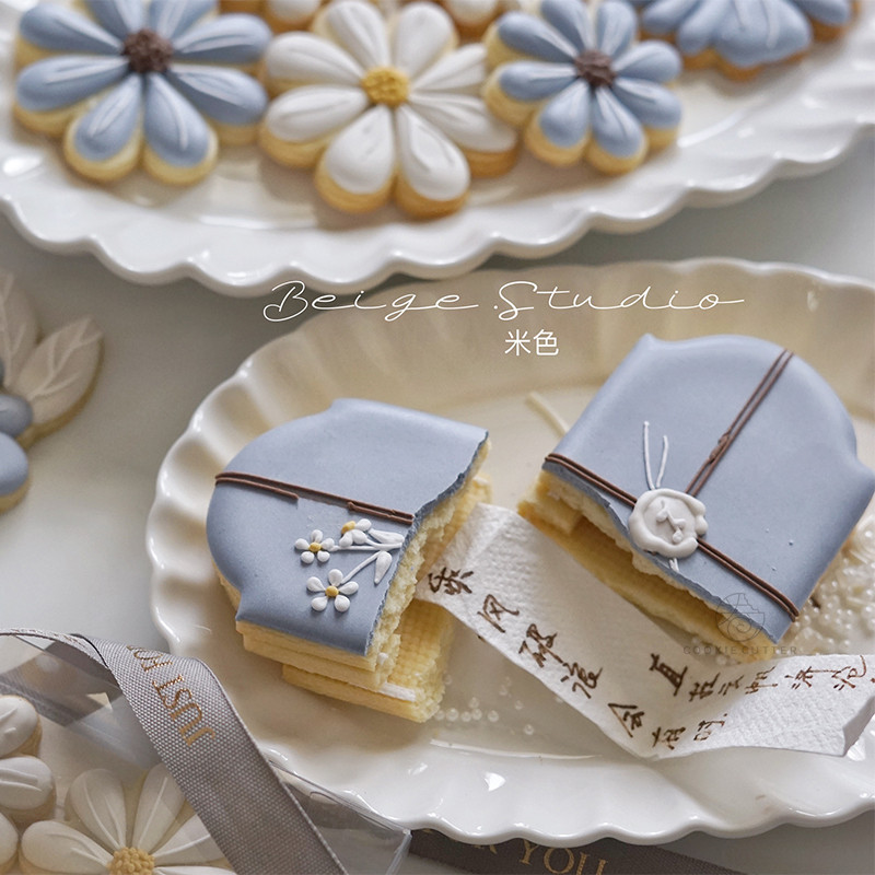 Φόρμα για μπισκότα εποχής αποφοίτησης Μικρή μαργαρίτα σε σχήμα λουλουδιών Κόφτης μπισκότων Φοντάν Εργαλεία διακόσμησης κέικ Sugarcraft Κουτί ευχών