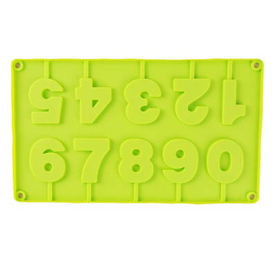 0-9 Numbers Shape Lolli φόρμα σιλικόνης 3D χειροποίητα κορόιδα σοκολατένια κέικ φόρμα ζελατίνας με ραβδιά Διακόσμηση πάρτι