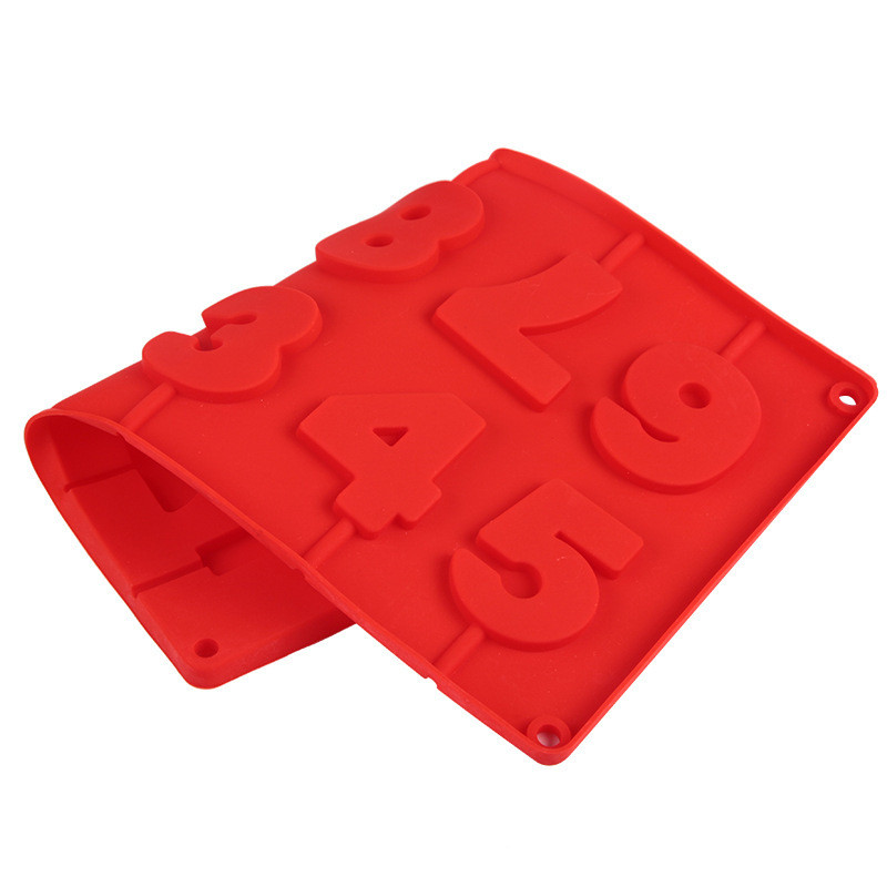 0-9 Numbers Shape Lolli φόρμα σιλικόνης 3D χειροποίητα κορόιδα σοκολατένια κέικ φόρμα ζελατίνας με ραβδιά Διακόσμηση πάρτι