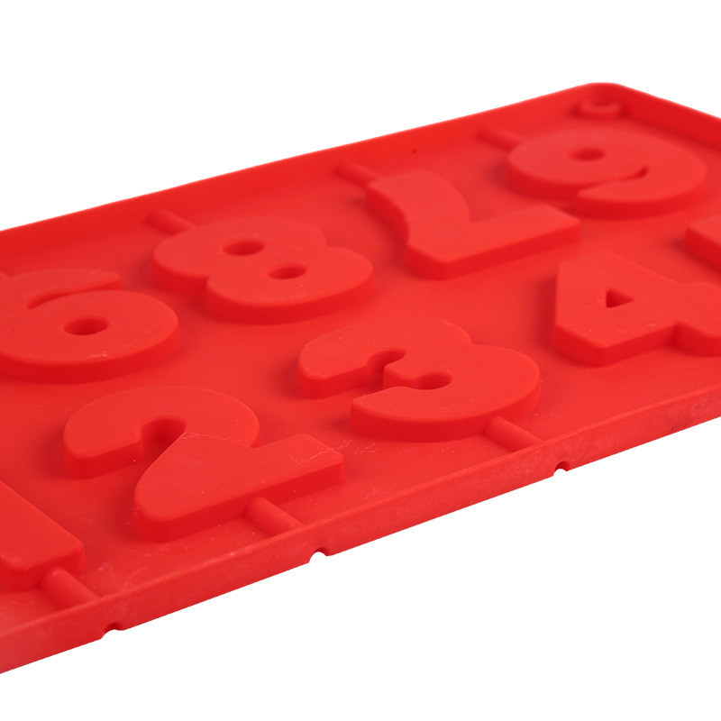 0-9 Numbers Shape Lolli φόρμα σιλικόνης 3D χειροποίητα κορόιδα σοκολατένια κέικ φόρμα ζελατίνας με ραβδιά Διακόσμηση πάρτι