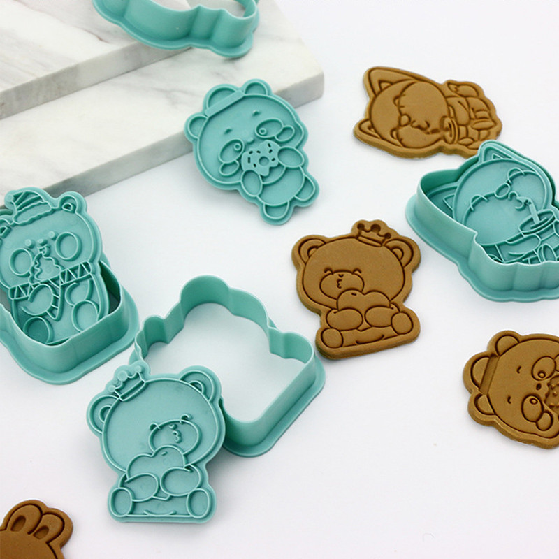 6 buc./set Mold pentru prăjituri de Crăciun, model de fulg de zăpadă cu desene animate, tăietor de prăjituri pentru petrecerea de Anul Nou, instrument pentru decorarea prăjiturii cu fondant