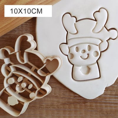 Γελοιογραφία Χριστουγεννιάτικα μπισκότα ανάγλυφη κόφτης Χριστουγεννιάτικου δέντρου με νιφάδα χιονιού μελόψωμο Άντρας Άγγελος σε σχήμα Φοντάν τούρτας Σφραγίδα προμήθειες για πάρτι